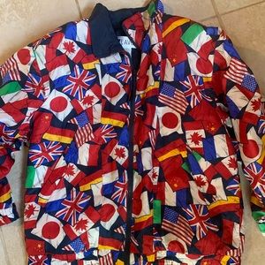 Vintage 100% Silk Flag Jacket Lavon Men's Small